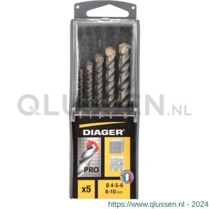 Diager Pro steenboorset 5 stuks 4-5-6-8-10 mm 14400026