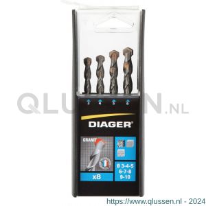 Diager granietboorset Duo 8 stuks diameter 3-10 oplopend per 1 mm 14400030