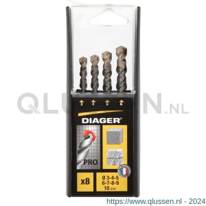 Diager Pro steenboorset 8 stuks 3-10 mm oplopend per 1 mm 14400058