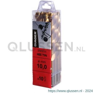 Diager HSS TIN staalboor 1.5x40 mm set 10 stuks 14210458