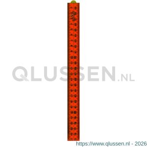 Schuil duimstok kunststof oranje 1 m mm-cm 4 delen 8626