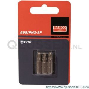 Bahco 59S/PH 3P bit 1/4 inch 25 mm Phillips PH 2 3 delig 59S/PH2-3P