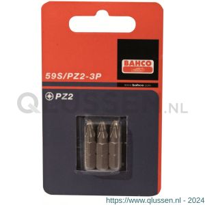 Bahco 59S/PZ 3P bit 1/4 inch 25 mm Pozidriv PZ 2 3 delig 59S/PZ2-3P