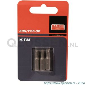 Bahco 59S/T 3P bit 1/4 inch 25 mm Torx T 5 3 delig 59S/T5-3P