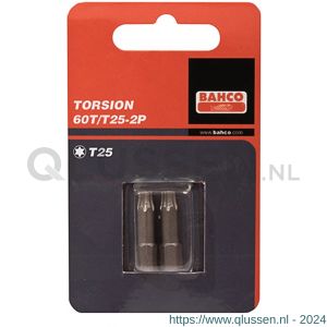 Bahco 60T/T 2P bit 1/4 inch 25 mm Torx T 40 torsie 2 delig 60T/T40-2P