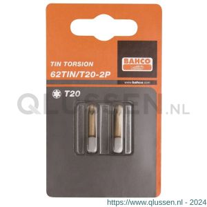 Bahco 62TIN/T 2P bit 1/4 inch 25 mm Torx T 30 tin 2 delig 62TIN/T30-2P