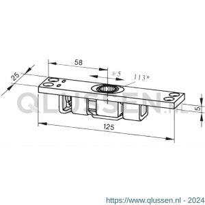 Dormakaba 7463B bovenspeun dubbelwandig deurdeel 46020049