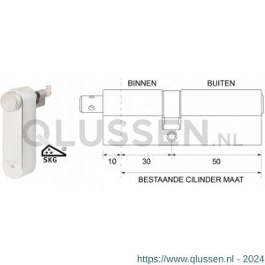 Maasland GTM3050AS Flexeria motorcilinder met SKG*** cilinder 30/50 Abus S6+