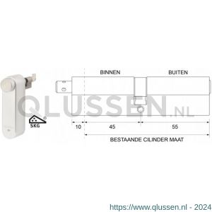 Maasland GTM4555AS Flexeria motorcilinder met SKG*** cilinder 45/55 Abus S6+