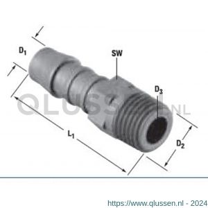 Norma slangverbinder koppeling Normaplast GES 8 M18x1.1/2 inch 7108907008