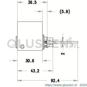 Evva buitenzijde Zweedse cilinder 3KS 35x20 mm keersleutel plan messing vernikkeld SKA-3KS-HS