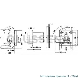 Evva Houtmontagecilinder EPS 45,7 mm stiftsleutel conventioneel verschillend sluitend messing vernikkeld HMB-EPS-NI