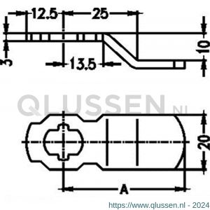 Evva sluitlip geknikt 10 mm Ax20x3 mm 5092