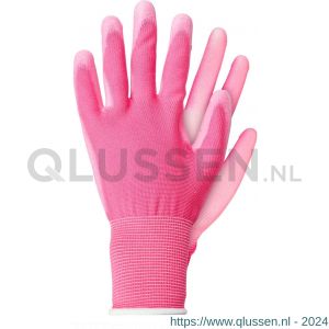 Talen Tools werkhandschoen licht polyester roze maat S WH73S