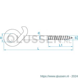 GebuVolco 117 veiligheidsschommelhaak met houtdraad 10.00x125 mm ijzer gegalvaniseerd 117.10125.1010