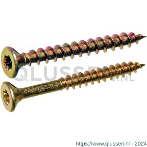 QZ 806 spaanplaatschroef platkop deeldraad 4.0x40/24 mm Torx TX 20 staal gehard geelverzinkt 806.40040.1122