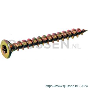 QZ 805 spaanplaatschroef platkop 4.0x50 mm Torx TX 20 staal gehard geelverzinkt 805.40050.1122