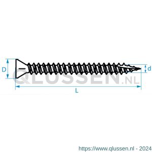 QZ 808 Combi spaanplaatschroef smalle kop deeldraad 4.0x45/30 mm Torx TX 20 staal gehard verzinkt 808.40045.1022