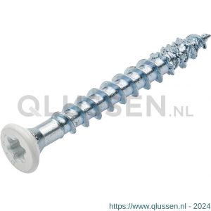 Dynaplus beslagschroef staal staal verzinkt VZ platkop PK 8 mm witte kop Torx TX 20 4.5x40 mm 200 stuks 0285.01.33608