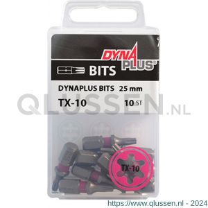 Dynaplus schroefbit 25 mm Torx TX 10 roze blister 10 stuks 8938.00.10010