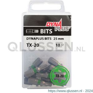 Dynaplus schroefbit 25 mm Torx TX 20 groen blister 10 stuks 8938.00.10020