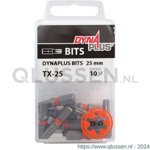 Dynaplus schroefbit 25 mm Torx TX 25 oranje blister 10 stuks 8938.00.10025