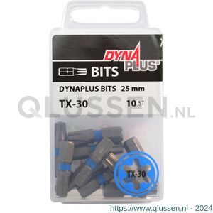 Dynaplus schroefbit 25 mm Torx TX 30 blauw blister 10 stuks 8938.00.10030