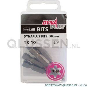 Dynaplus schroefbit 50 mm Torx TX 10 roze blister 5 stuks 8938.00.20010