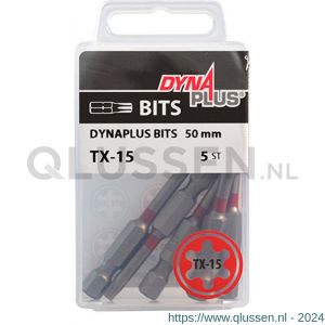 Dynaplus schroefbit 50 mm Torx TX 15 rood blister 5 stuks 8938.00.20015