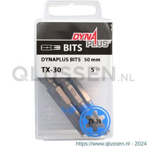 Dynaplus schroefbit 50 mm Torx TX 30 blauw blister 5 stuks 8938.00.20030