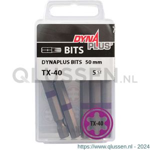 Dynaplus schroefbit 50 mm Torx TX 40 paars blister 5 stuks 8938.00.20040