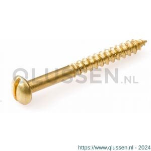 Hoenderdaal houtschroef messing blank bolkop BK zaagsnede DIN 96 5.0x35 mm 200 stuks 0111.20.41420