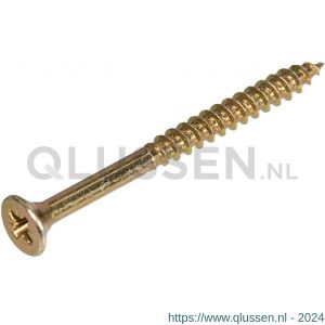 Hoenderdaal spaanplaatschroef geel verzinkt platkop PK Pozidriv PZ 3 6.0x100/60 mm 100 stuks 0203.02.50601