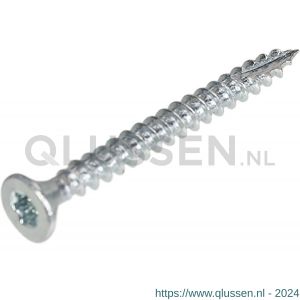 Homefix spaanplaatschroef staal verzinkt VZ platkop PK Torx TX 20 met snijpunt 3.5x25 mm blister 35 stuks 6701.20.70070