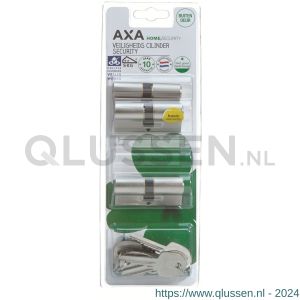 AXA dubbele veiligheidscilinder set 3 stuks gelijksluitend Security 30-30 7211-00-08/BL3