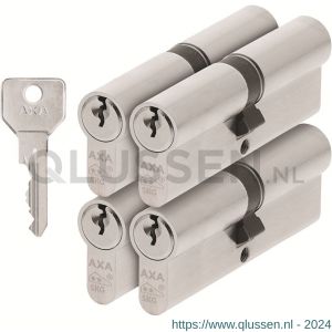 AXA dubbele veiligheidscilinder set 4 stuks gelijksluitend Security verlengd 45-45 7211-33-08/G4