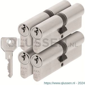 AXA dubbele veiligheidscilinder set 4 stuks gelijksluitend Security verlengd 45-50 7211-34-08/G4