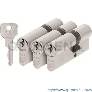 AXA dubbele veiligheidscilinder set 3 stuks gelijksluitend Security verlengd 30-45 7211-03-08/G3