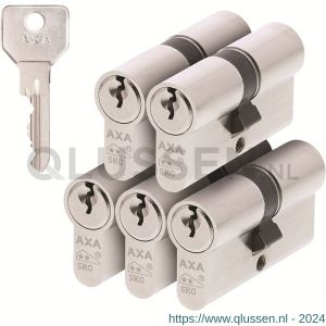 AXA dubbele veiligheidscilinder set 5 stuks gelijksluitend Security 30-30 7211-00-08/G5