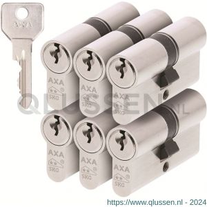 AXA dubbele veiligheidscilinder set 6 stuks gelijksluitend Security 30-30 7211-00-08/G6