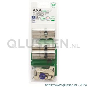 AXA dubbele veiligheidscilinder set 3 stuks gelijksluitend Xtreme Security verlengd 30-45 7261-03-08/BL3