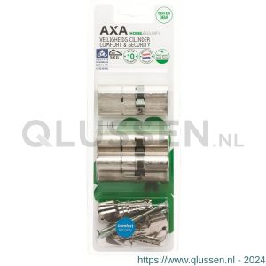 AXA dubbele veiligheidscilinder set 3 stuks gelijksluitend Comfort Security verlengd 30-45 7231-03-08/BL3