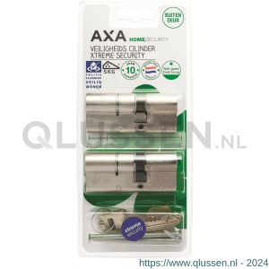 AXA dubbele veiligheidscilinder set 2 stuks gelijksluitend Xtreme Security verlengd 30-45 7261-03-08/BL2