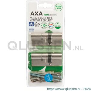 AXA dubbele veiligheidscilinder set 2 stuks gelijksluitend Comfort Security verlengd 30-45 7231-03-08/BL2