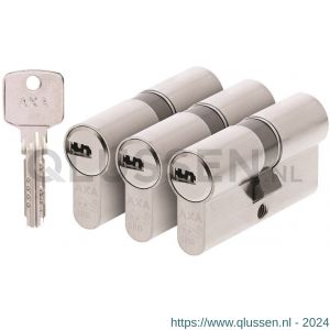 AXA dubbele veiligheidscilinder set 3 stuks gelijksluitend Comfort Security 30-30 7231-00-08/BL3