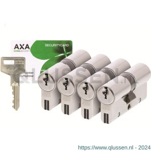 AXA dubbele veiligheidscilinder set 4 stuks gelijksluitend Xtreme Security 30-30 7261-00-08/BL4