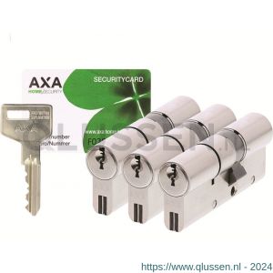 AXA dubbele veiligheidscilinder set 3 stuks gelijksluitend Xtreme Security verlengd 30-45 7261-03-08/BL3