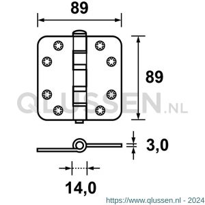 AXA Smart scharnier schijflager 1637-09-81/E