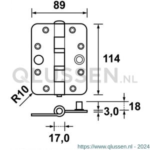 AXA Heavy Duty veiligheidsscharnier schijflager 1847-09-23/7V