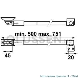 AXA telescopische uitzetter 50IN 2846-00-54